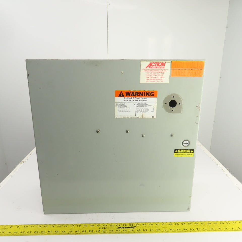 24" x 24" x 8" Steel Electrical Enclosure W/ Backplate & Hinged Door