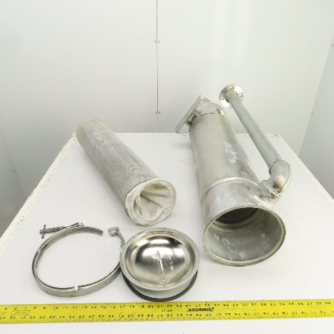 27" x 7" Stainless Steel Basket Strainer Bag Filter Housing