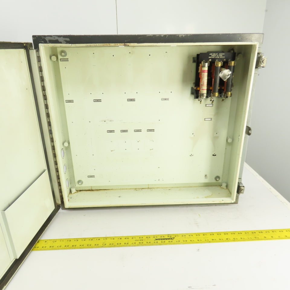 26" x 30" x 6" Steel Electrical Enclosure W/ Backplate & Hinged Door, Disconnect