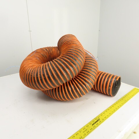 6 ID x 11'OAL Thermoplastic Industrial Flexible Rubber Duct Hose Duravent Style"