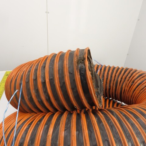 6 ID x 11'OAL Thermoplastic Industrial Flexible Rubber Duct Hose Duravent Style"