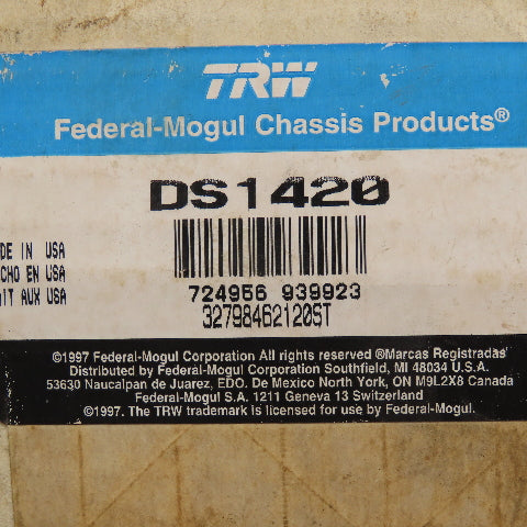 TRW DS1420 Drag Link Tie Rod End Made In USA