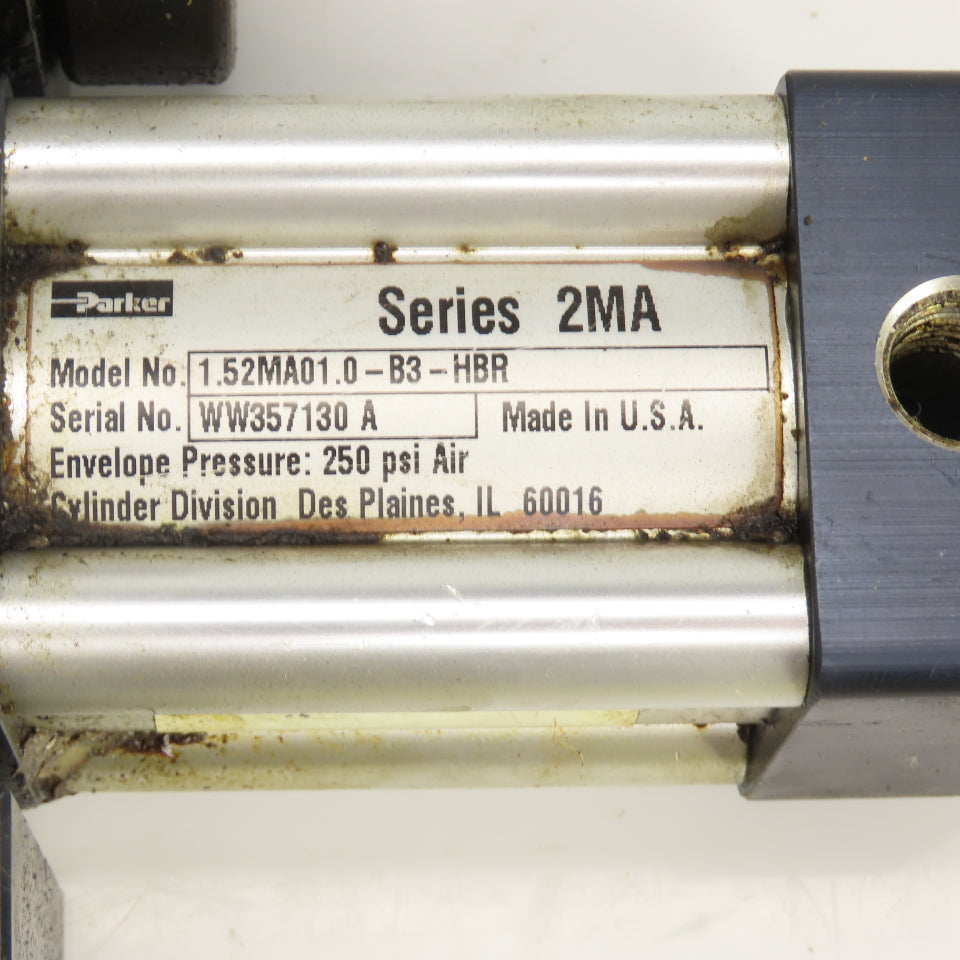 Parker Pneumatic Guided Cylinder 1-1/2" Stroke 3/4" Rod 1-5/8" Bore 250 PSI