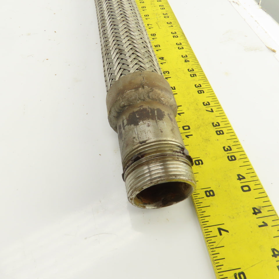 1-1/4" NPT Male x Male Stainless Steel Braided Flexible Hose 36" OAL