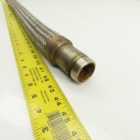 1-1/4" NPT Male x Male Stainless Steel Braided Flexible Hose 36" OAL