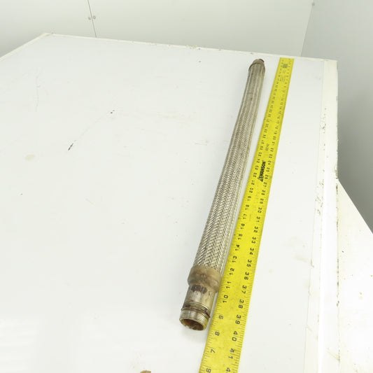 1-1/4" NPT Male x Male Stainless Steel Braided Flexible Hose 36" OAL