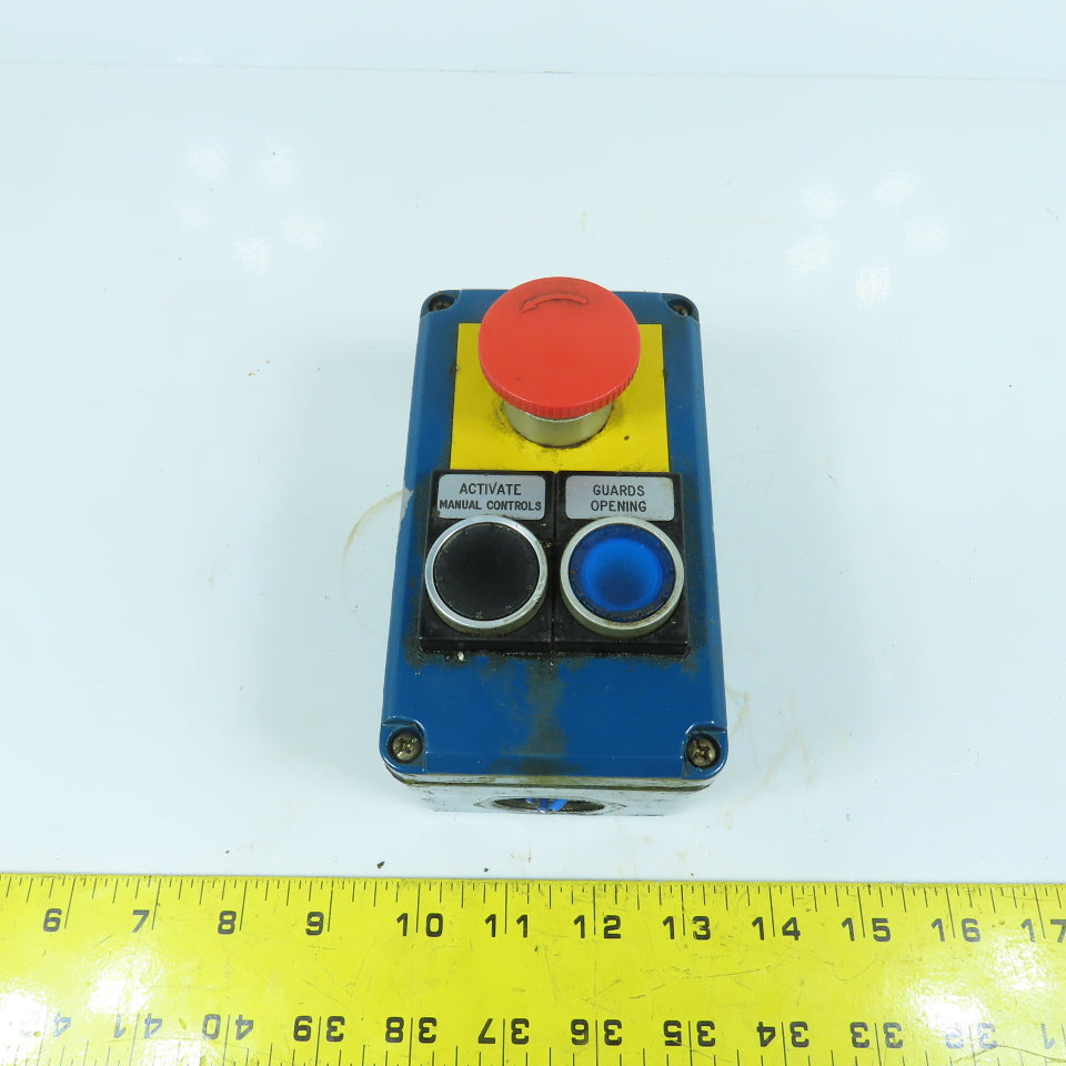 3-Button Machine Control Station (2) Momentary Contact Switches (1 E-Stop Switch