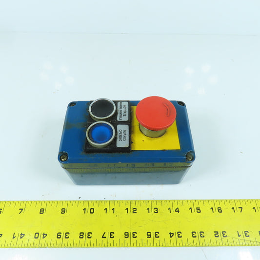 3-Button Machine Control Station (2) Momentary Contact Switches (1 E-Stop Switch
