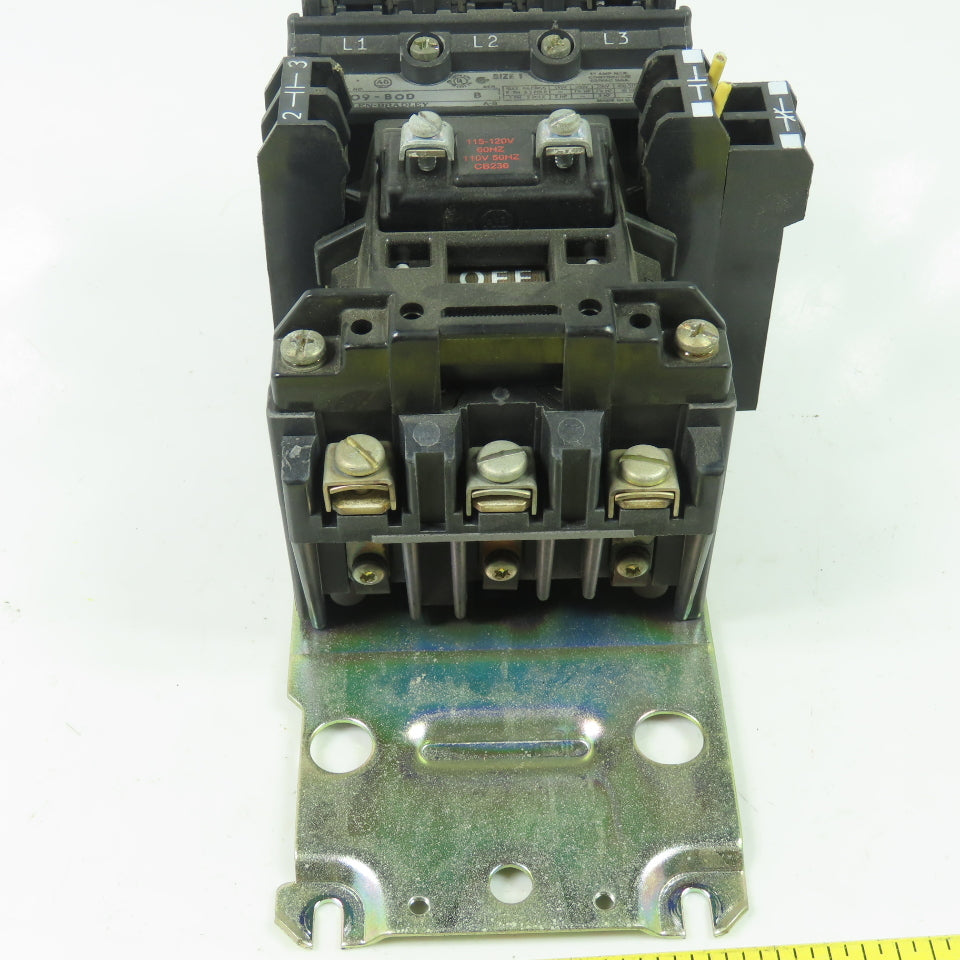 Allen Bradley 509-B0D Ser B Size 1 27A Motor Starter 120V 600V Without Overload