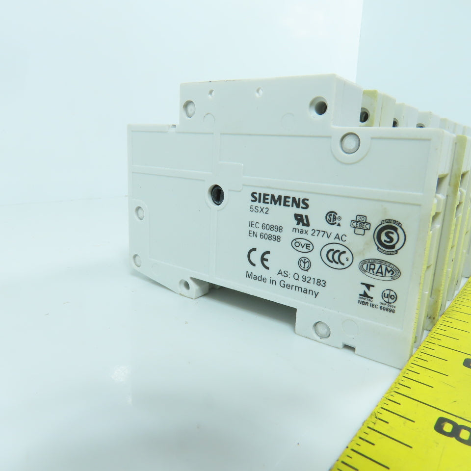 Siemens 5SX2 C2 2A Single Pole Rail Mount Circuit Breaker 277V Max Lot Of 8