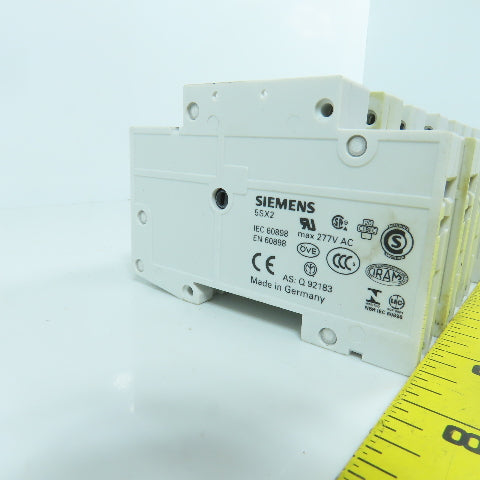 Siemens 5SX2 C2 2A Single Pole Rail Mount Circuit Breaker 277V Max Lot Of 8