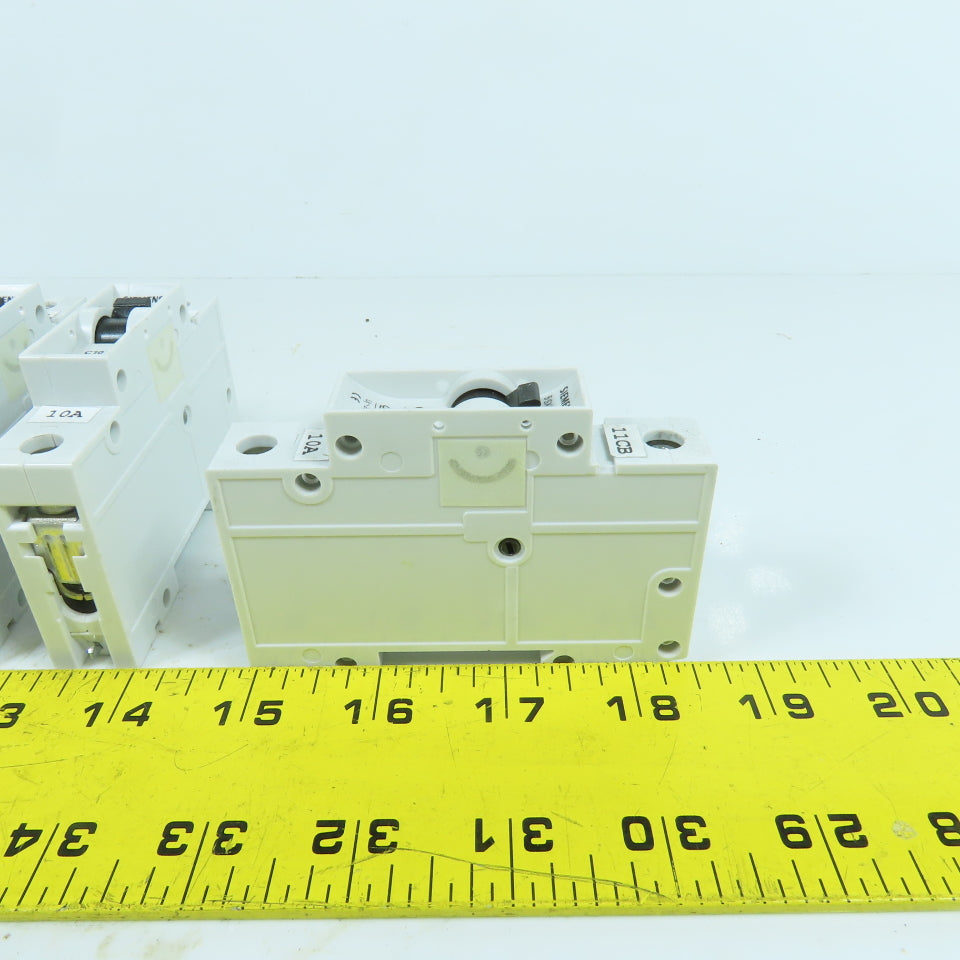 Siemens 5SX2 C10 10A Single Pole Rail Mount Circuit Breaker 277V Max Lot Of 3