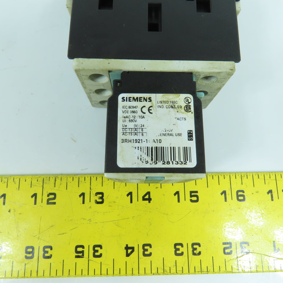 Siemens 3RT1026-1B 35A Motor Starter Contactor 600V 2-20HP 24V DC Coil