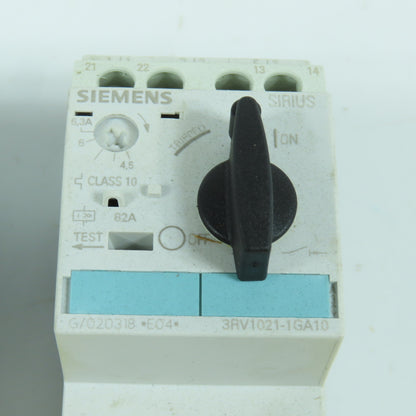 Siemens 3RV1021-0GA10 0.45-0.63A Motor Starter Circuit Breaker 600VAC Lot Of 2