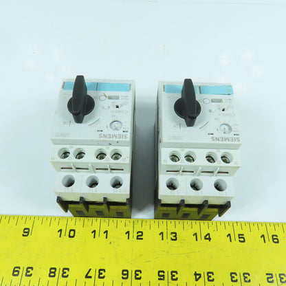 Siemens 3RV1021-0GA10 0.45-0.63A Motor Starter Circuit Breaker 600VAC Lot Of 2