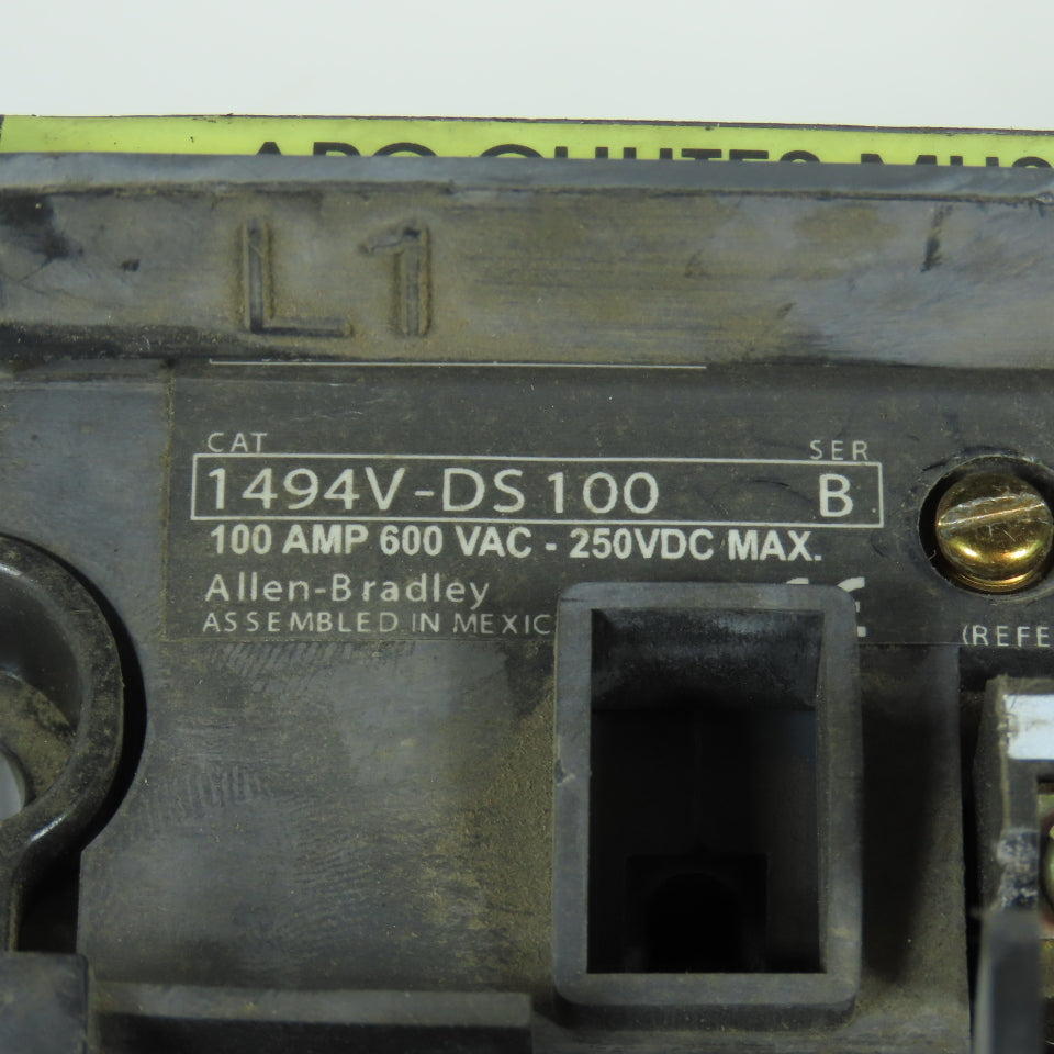 Allen Bradley 1494V-DS100 100A Non-Fusible Disconnect Switch 600V Right-Hand