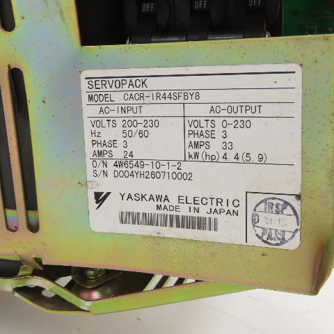 Yaskawa P00 B12 CACR-IR44SFBY8 Servo Drive Servopack