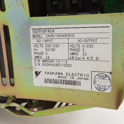 Yaskawa P00 B12 CACR-IR44SFBY8 Servo Drive Servopack