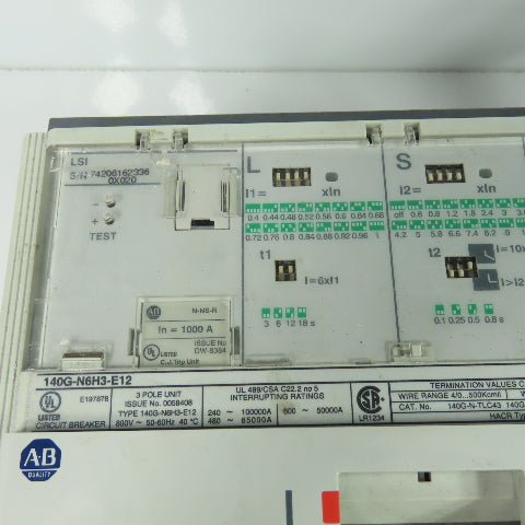 Allen Bradley 140G-N6H3-E12 1200A 3 Pole Circuit Breaker 600V 50/60Hz W/Operator