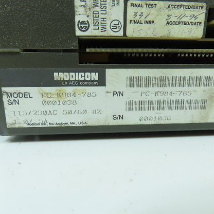 Modicon PC-K984-785 Programmable Controller 115/230V AC