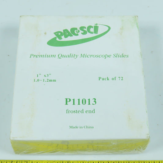 PacSci P11013 1" x 3" Premium Quality Microscope Slides Frosted End Pack Of 72