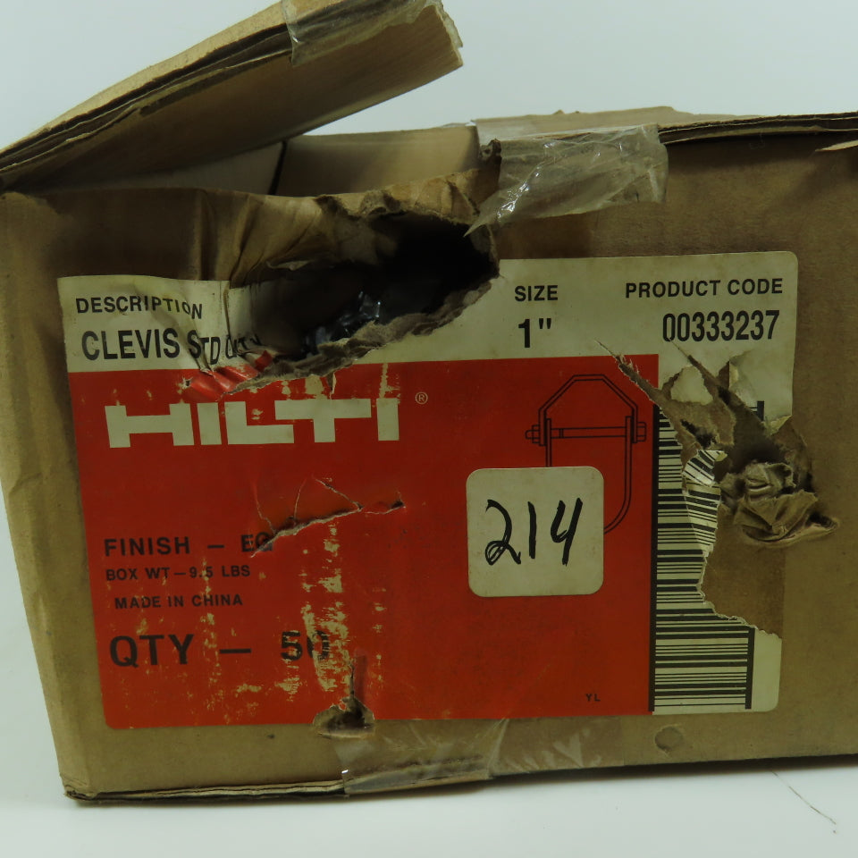 Hilti 00333237 Standard Duty 1" Clevis Hanger Galvanized Box Of 50