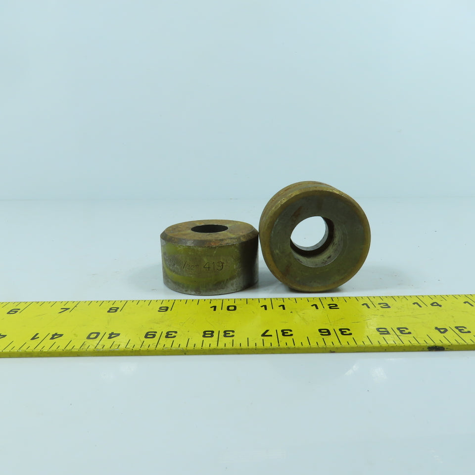 419 Round Center Die 29/32" ID x 2-3/8" OD x 1-1/4" H Lot Of 2
