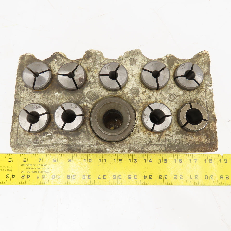 Centerless Grinder Collet Set M22-1.5 Thread 34mm Face Lot Of 10
