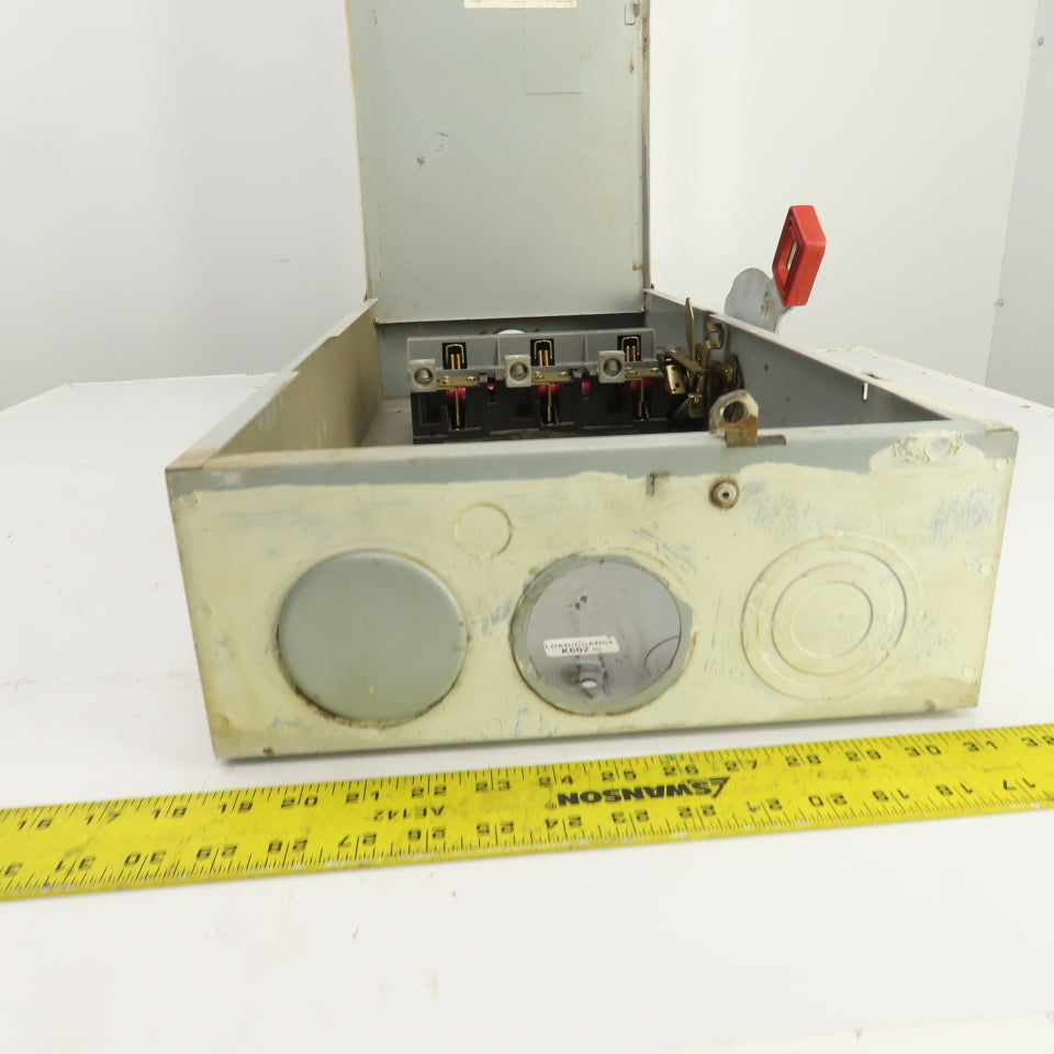 GE THN3364R 200A Heavy Duty Non-Fusible Safety Disconnect Switch 600V AC Type 3R
