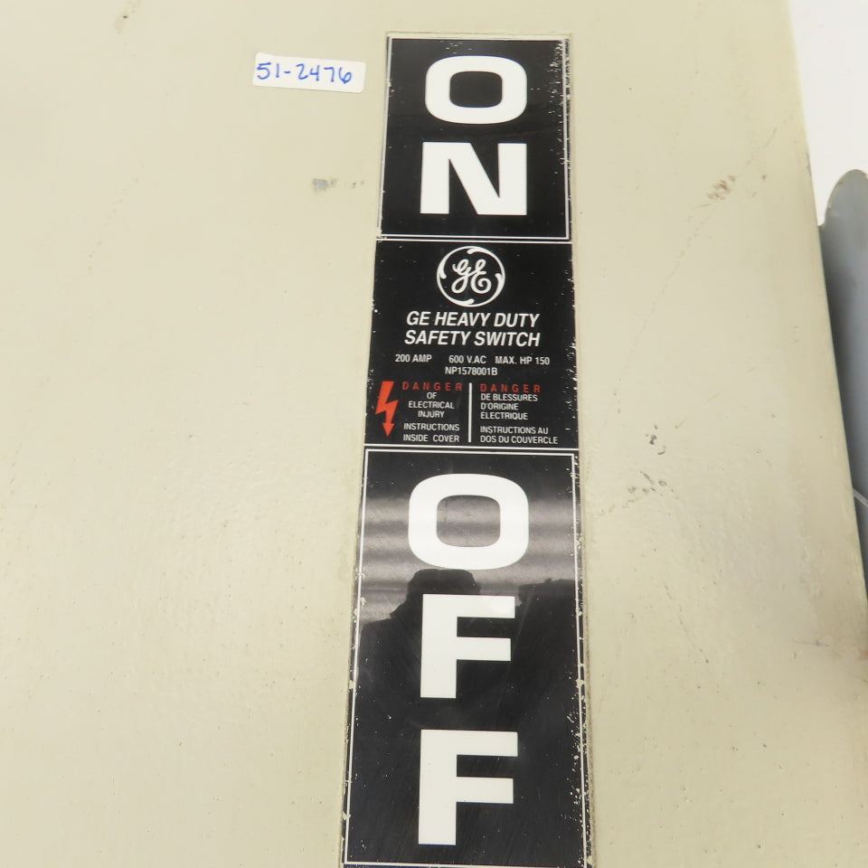 GE THN3364R 200A Heavy Duty Non-Fusible Safety Disconnect Switch 600V AC Type 3R
