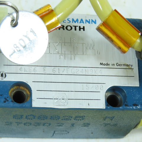 Rexroth 4WE6 E 61/EG24N9K4 Hydraulic Solenoid Control Valve 24VDC Coil