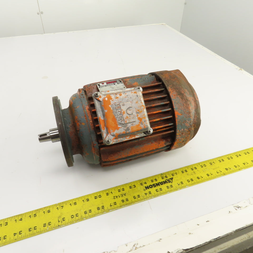 Isgev AS90L2 3CV AC Electric Motor 3400RPM 460V 3PH 4.5A Tapered Shaft