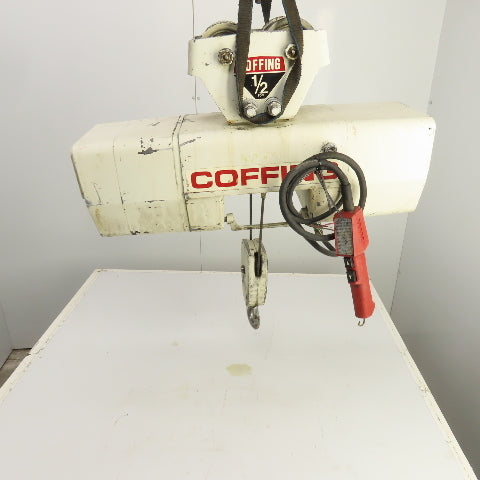 Coffing WR3 1/2 Ton Electric Wire Rope Hoist 15' Lift 8FPM 230V 3PH W/ Trolley