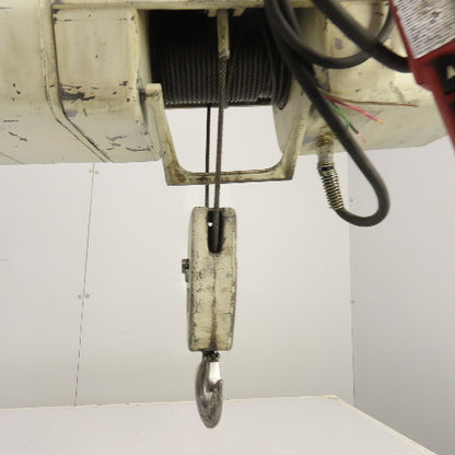 Coffing WR3 1/2 Ton Electric Wire Rope Hoist 15' Lift 8FPM 230V 3PH W/ Trolley