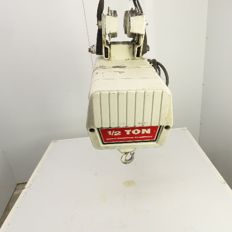 Coffing WR3 1/2 Ton Electric Wire Rope Hoist 15' Lift 8FPM 230V 3PH W/ Trolley