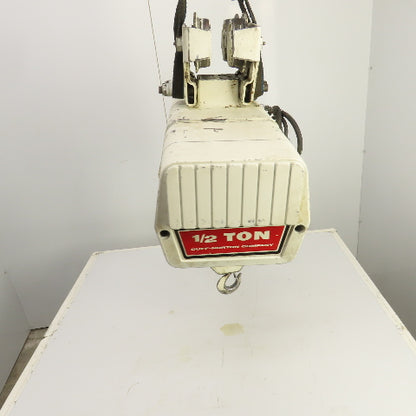 Coffing WR3 1/2 Ton Electric Wire Rope Hoist 15' Lift 8FPM 230V 3PH W/ Trolley