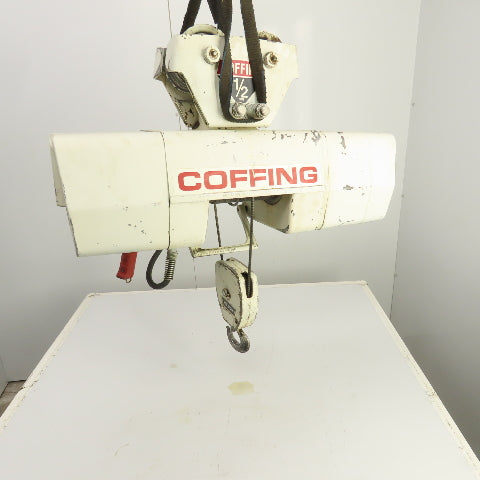 Coffing WR3 1/2 Ton Electric Wire Rope Hoist 15' Lift 8FPM 230V 3PH W/ Trolley