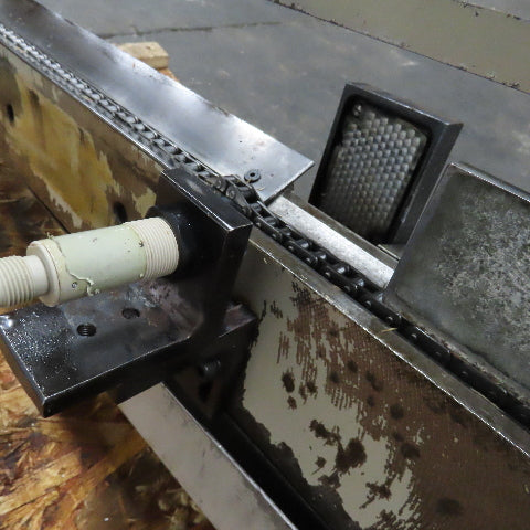 1/2" x 73" Chain End Finishing Cut Off Scrap Kick Off Conveyor 480V .22kW 70FPM