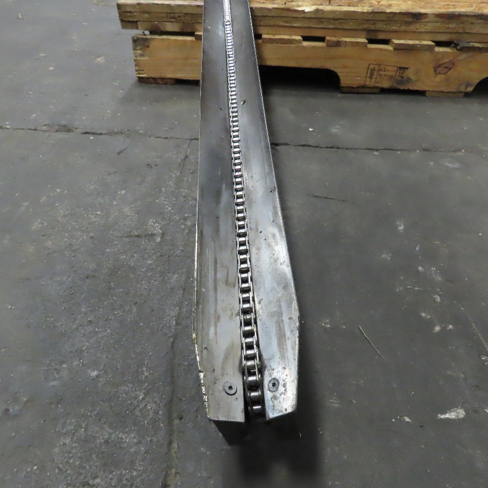 1/2" x 73" Chain End Finishing Cut Off Scrap Kick Off Conveyor 480V .22kW 70FPM
