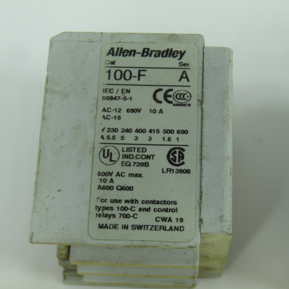 Allen Bradley 100-F Ser A A40 Auxiliary Contact Block 600V AC Max 10A Lot Of 7