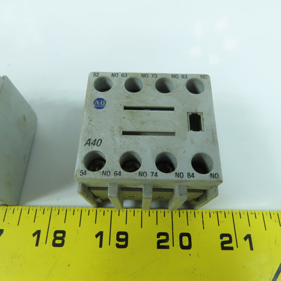 Allen Bradley 100-F Ser A A40 Auxiliary Contact Block 600V AC Max 10A Lot Of 7