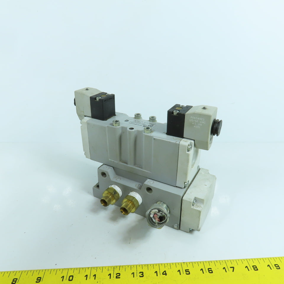 Parker H26VXBG023C 3 Position Pneumatic Solenoid Valve 145PSI 120V Coil