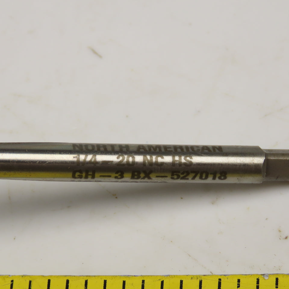 North American GH-3 BX-527018 1/4-20 NC HS Extra Length Thread Tap Spiral Point