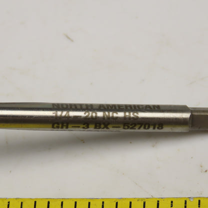 North American GH-3 BX-527018 1/4-20 NC HS Extra Length Thread Tap Spiral Point