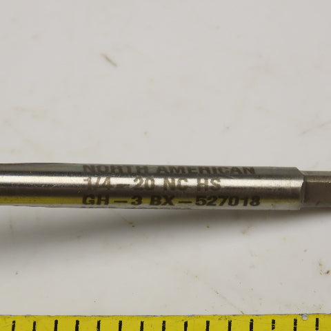 North American GH-3 BX-527018 1/4-20 NC HS Extra Length Thread Tap Spiral Point