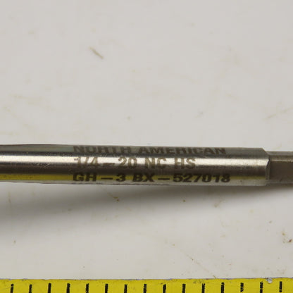 North American GH-3 BX-527018 1/4-20 NC HS Extra Length Thread Tap Spiral Point