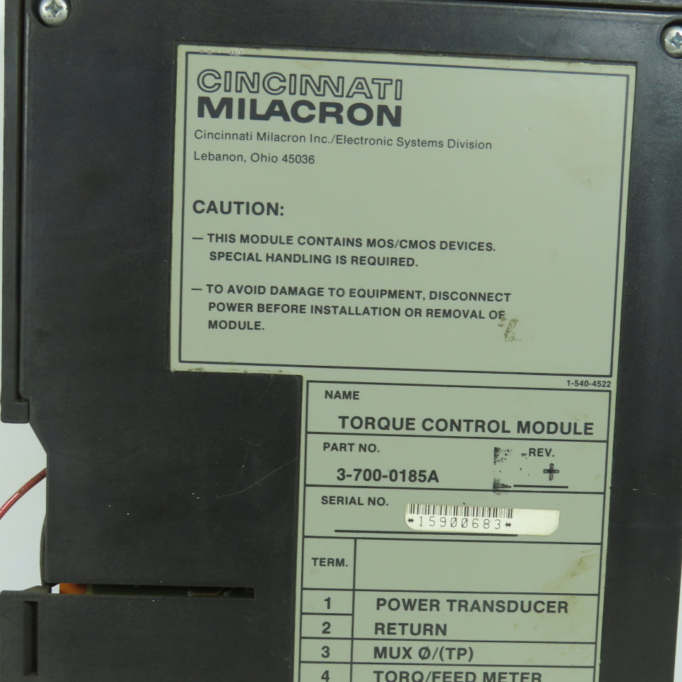 Cincinnati Milacron 3-700-0185A Torque Control Module