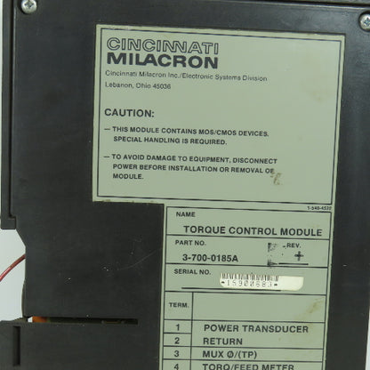 Cincinnati Milacron 3-700-0185A Torque Control Module