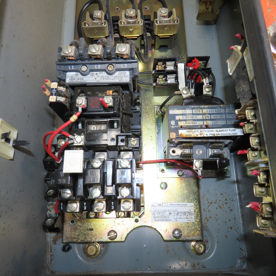 Allen Bradley 512-BJB-6P-24R Size 1 Combination Starter Disconnect 600V 7.5Hp