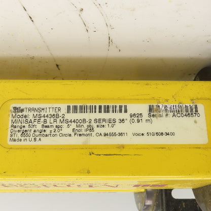 STI MS4436B-2 Long Range Safety Light Curtain Set Transmitter & Receiver 50'